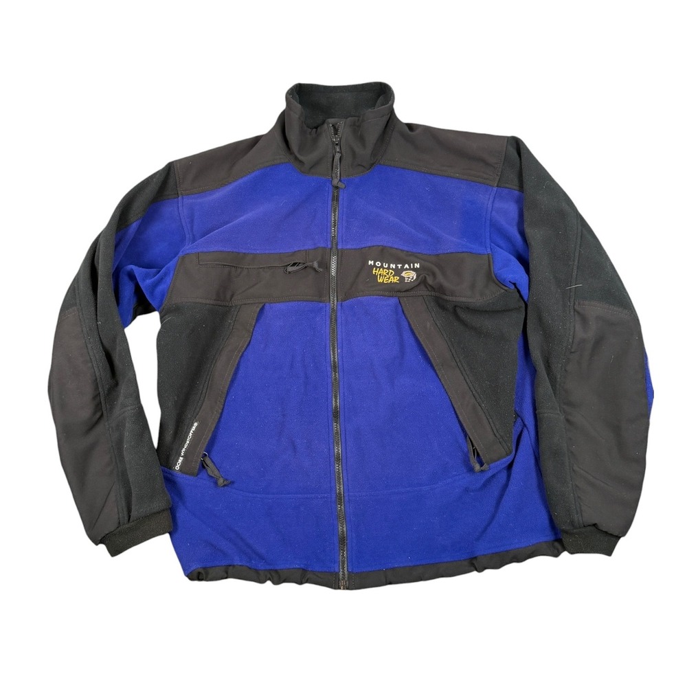 Mountain Hardwear Fleece Jacket Mens Large Blue GORE Windstopper Full Zip USA